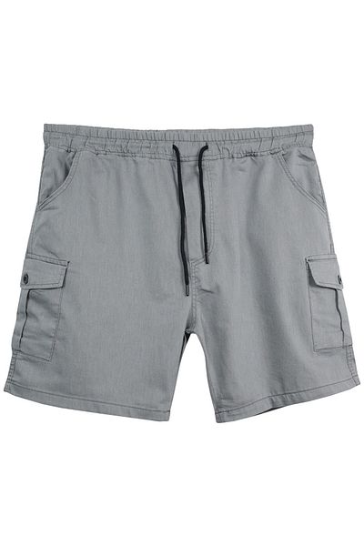 marufshop Large Size Gray Denim Shorts - 118-156 Kilo, Cargo Pocket