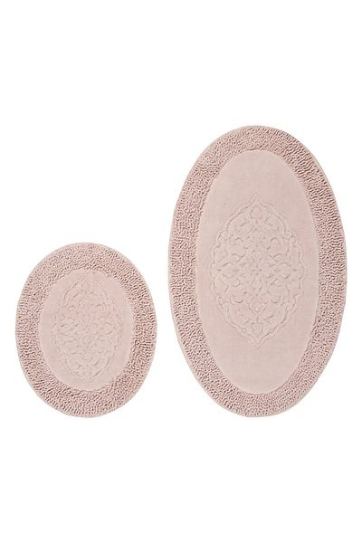 Dekoreko Cotton 2-Piece Toilet Set Bathroom Mat Set Miriam Powder
