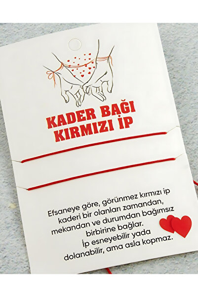 LA TINY AKSESUAR Kader Bağı Kırmızı İp Bileklik