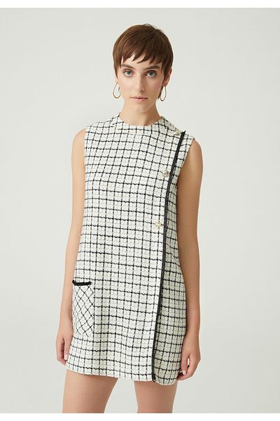Just Like You Women's Mini Dress - White and Black Tassels