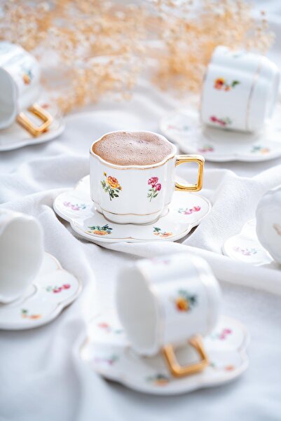 ACAR Iris 6 Kişilik Kahve Fincanı Takımı - 90 ml