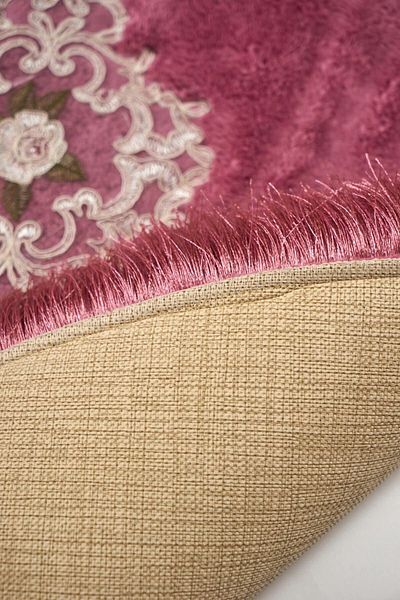 Dekoreko Welsoft Lacy 2-Piece Toilet Set Bathroom Mat Set Arlie Fuchsia