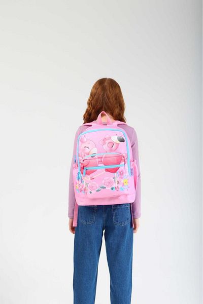 KAUKKO Flamingo Patterned Layer Kids Backpack - L5197