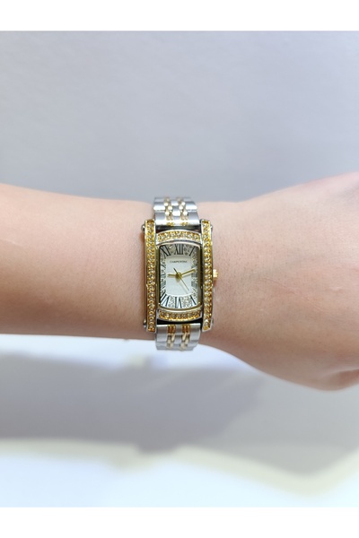 Chaperone Çelik Kordon, Dikdörtgen Taşlı Zarif Kadın Kol Saati
