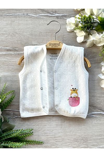 PATSAN Quilted Baby Girl Vest Giraffe