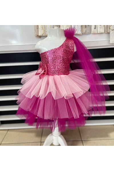 CECEYKİDS ATTACH PULLED BIRTHDAY PARTY WEDDING NIGHT DRESS