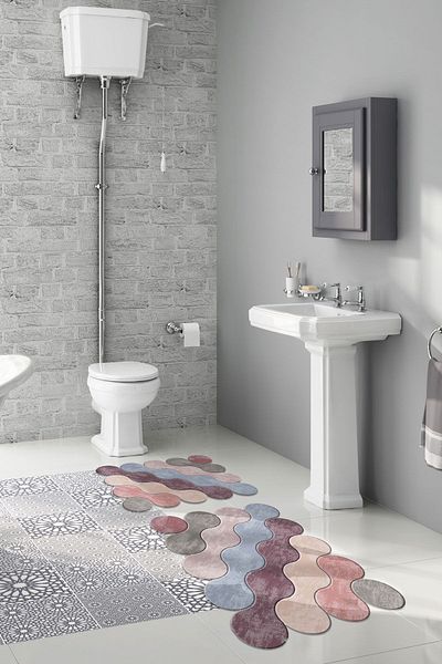 Dekoreko Special Cut 2-Piece Bath Mat Set Gladys Colorful