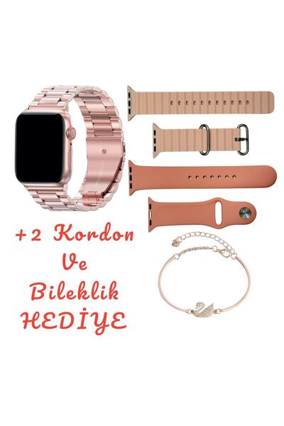 Rabbit Tech G9 Mini Rose Smart Watch 41 Mm 3 Kordon Charm Bileklik Hediyeli Z...