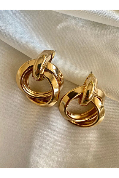 H&S AKSESUAR İkili Gold Halka Küpe