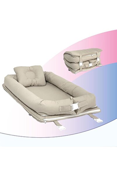 ebabynest Düz Renk Serisi Vizon Katlanabilir Nest