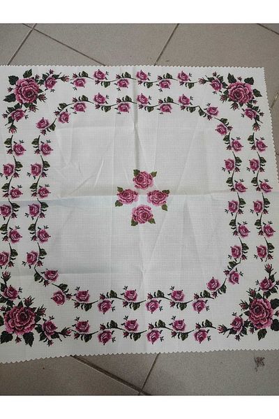 Çt Çeyizci Tekstil Digital Printed Fiskos - Pink 100x100cm