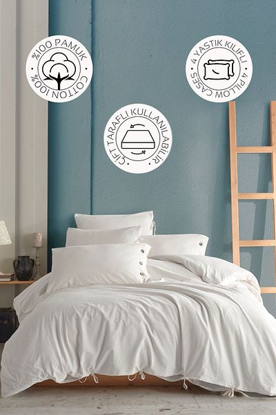 Novella Home Σετ Παπλωματοθήκη Monarch Διπλό - 100% Βαμβάκι πλενόμενο