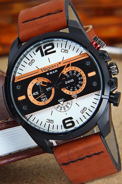 Vegans 8259 Men's Wristwatch with Calendar Strap