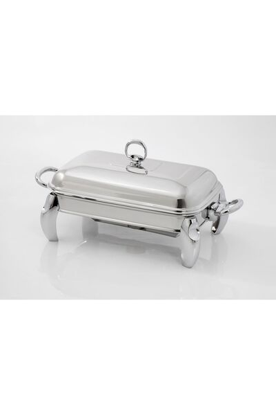 MATSteel Silver Mum Isıtıcılı Dikdörtgen Servis Seti1,5 Lt