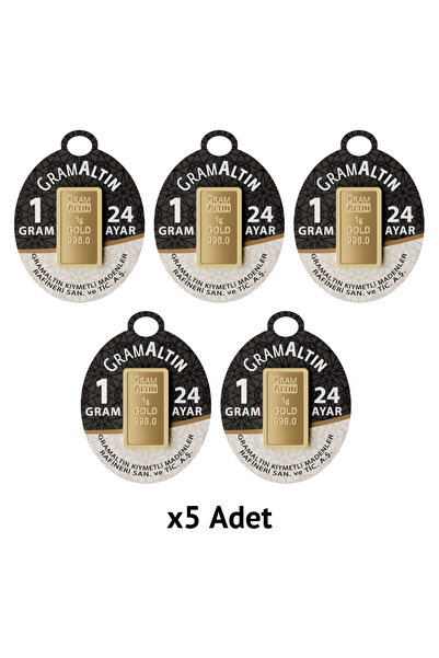 İar 1 gr 24 Ayar VEYA NADİR GOLD Gram Altın 5 Adet