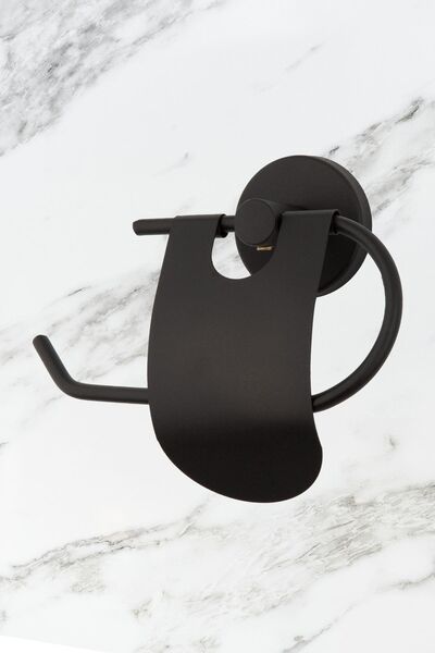 UG Home Suport pentru șervețele de toaletă cu capac negru îngust / Suport pentru hârtie igienică / Umeraș pentru hârtie igienică