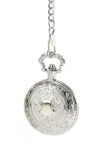 Pierre Rucci Mini Pocket Watch with Pattern Cover and Necklace