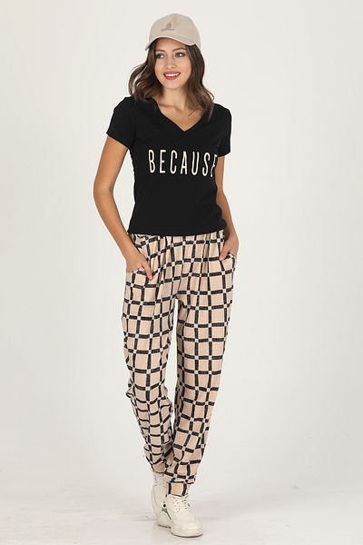 Jenny Daphne Lady Jenny Daphne - Comfortable Wear T-Shirt and Baggy Suit