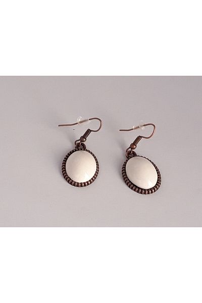 M sadık Antique Yellow White Women's Tile Earrings