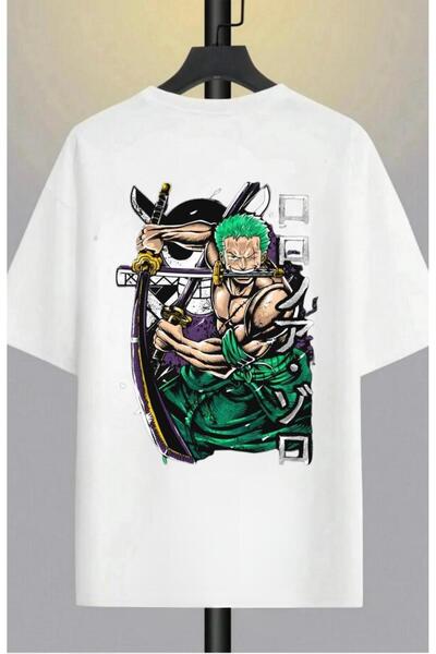 Massgai One Piece Roronoa Zoro Štampano Unisex Oversize kroj T-shirt - 100% p...