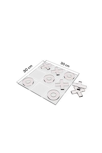 Decorita لوحة ألعاب زجاجية XOX - لوحة ديكور تيك تاك تو، ساتينا، 30 سم × 30 سم