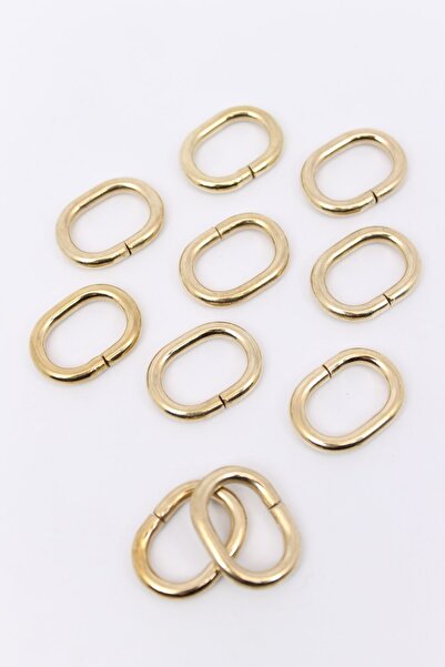 ERDAL DERİ 10 adet 2,5 cm oval halka light gold