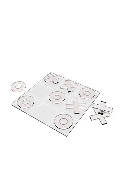 Decorita لوحة ألعاب زجاجية XOX - لوحة ديكور تيك تاك تو، ساتينا، 30 سم × 30 سم