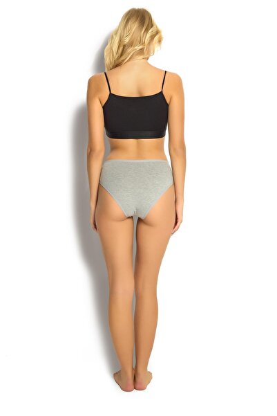 MYS GRUP TEKSTİL Ji̇ber 6-piece Gray High Waist Cotton Women's Slip - Panties / 652