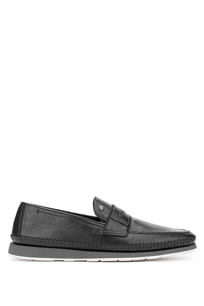 Tamer Tanca Genuine Leather Black Men's Loafer Shoes