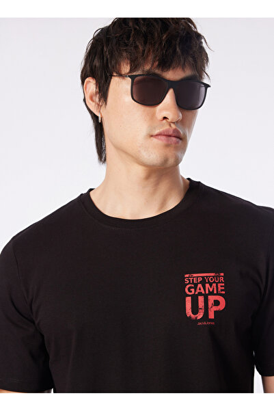 Jack & Jones Bisiklet Yaka Siyah Erkek T-Shirt JCOGREGORY TEE SS CREW NECK EXC