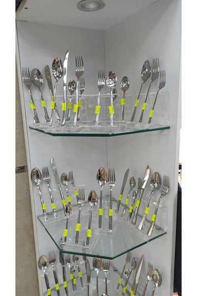 ETİKETLİK FİYATLIK 10 Pieces Glassware Stand - Triple Catal Blade Plexi