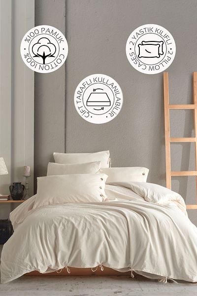 Novella Home Παπλωματοθήκη Monarch Μονή - Σετ 100% Βαμβακερό Πλυμένο