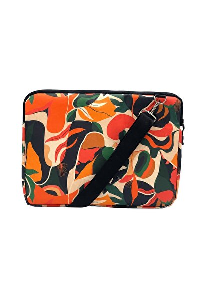 Differ Studio 13-14 инча оранжев абстрактен мотив с листа, водоустойчив/лаптоп/макбук/ноутбук/калъф/чанта