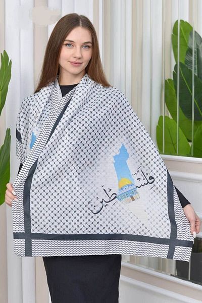 İSTANBULSTYLEMODA Cotton Linen Pushie, Poşu, Filstin Flag Kefiye Shawl Scarf Love2378