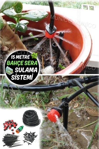 Munico Sulama 15 Metre Yağmurlama DIY Su Püskürtücü Misting Sis Soğutma Memes...