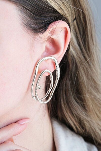 AURRARİ Silver Uniq Halka 2'li Küpe Seti