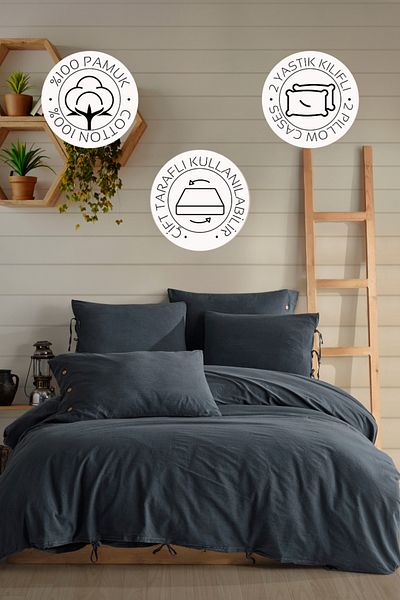 Novella Home Παπλωματοθήκη Monarch Μονή - Σετ 100% Βαμβακερό Πλυμένο
