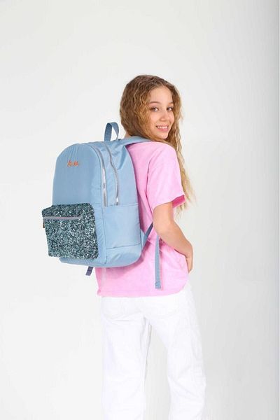 KAUKKO Gray Bright Backpack with Stone Detail - K1649