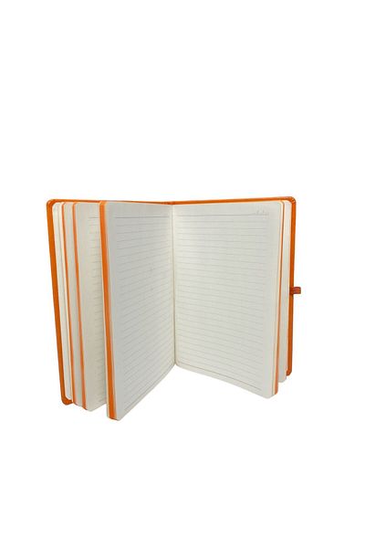 Kerem ofis Striped Thermo Leather Notebook - 15x21 Edge, Elastic Undated Agenda
