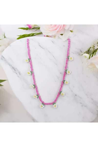 toptanhanem Miyuki Daisy Necklace - Colorful and Beaded, Summer Fashion, No Allergy