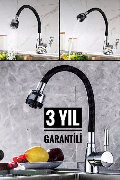 MAYYGO Garabtili Lüx Oynar Başlıklı Spiral Renkli Kubar Lavabo Mutfak Esnek M...