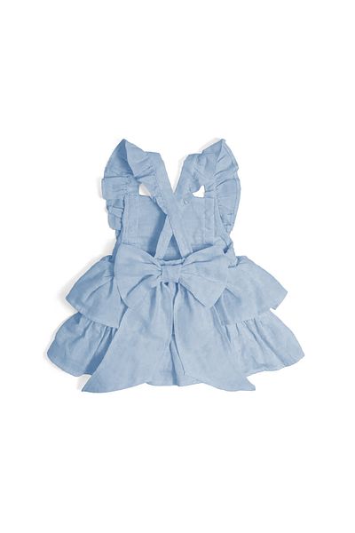 DEUX LAPINS 100% Cotton Muslin Baby Ruffle Evening Dress