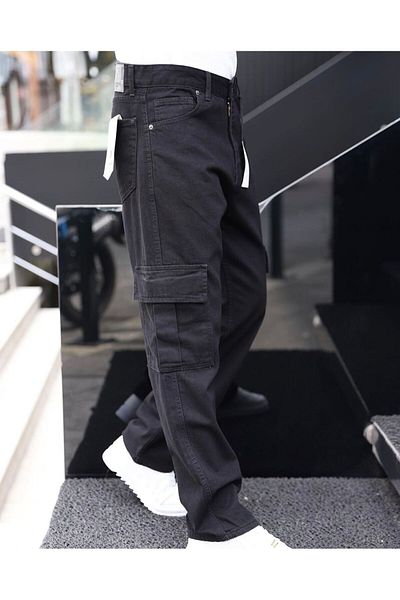 No221B Baggy Jeans - Cargo Pocket Design