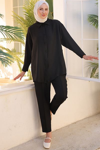 benguen 2055 Model Black Double Suit Set