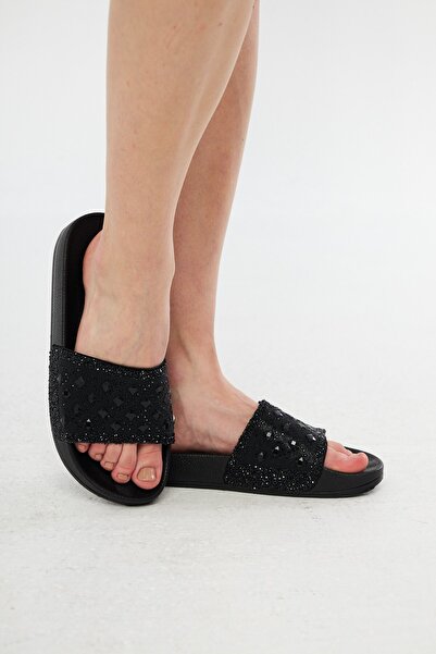 ALTUNTAŞ Comfortable Sole Summer Jewelled Slippers for Women and Girls - Outdoor House Slippers