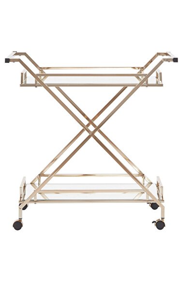 Hitit Dekorasyon Kemina Gold Metal&cam Servis Arabası