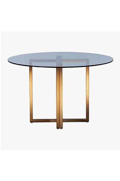 Hitit Dekorasyon Eva Metal Cam Yemek Masası