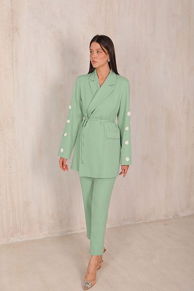 Melike Tatar WATER GREEN Flower Patterned Set - 32-2089
