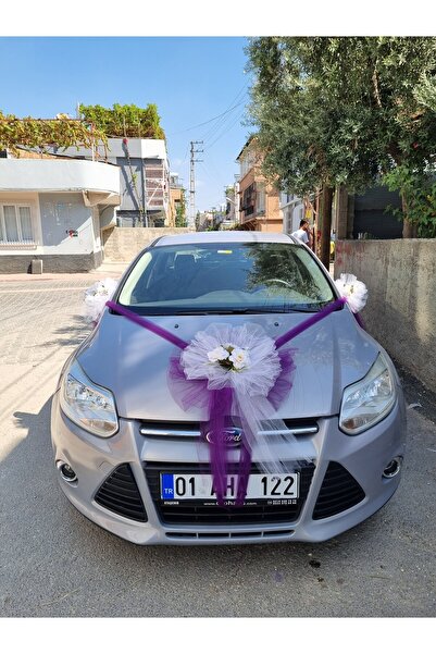 Destina Tasarım Tüllü Çiçekli Gelin Arabası Süsü Seti 7 parça