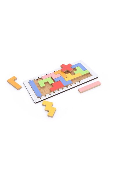 HAMAHA Wooden Toys Doğal Ahşap Eğitici Oyuncak Tetris Oyuncak